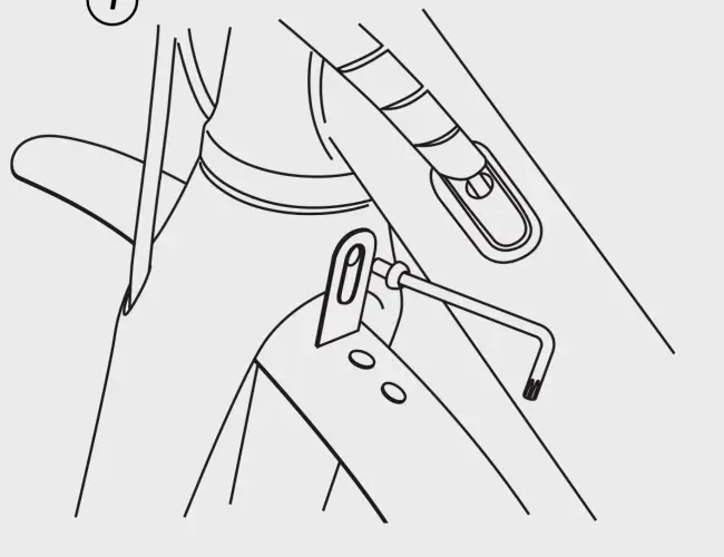 1. As a first step, position the fender with the top center bolt. The bolt goes into the upper middle hole of the fork.