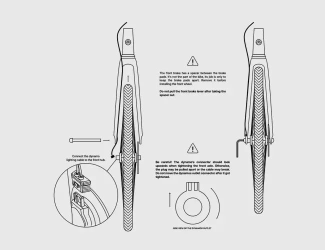 1. Take the spacer out from between the brake pads.