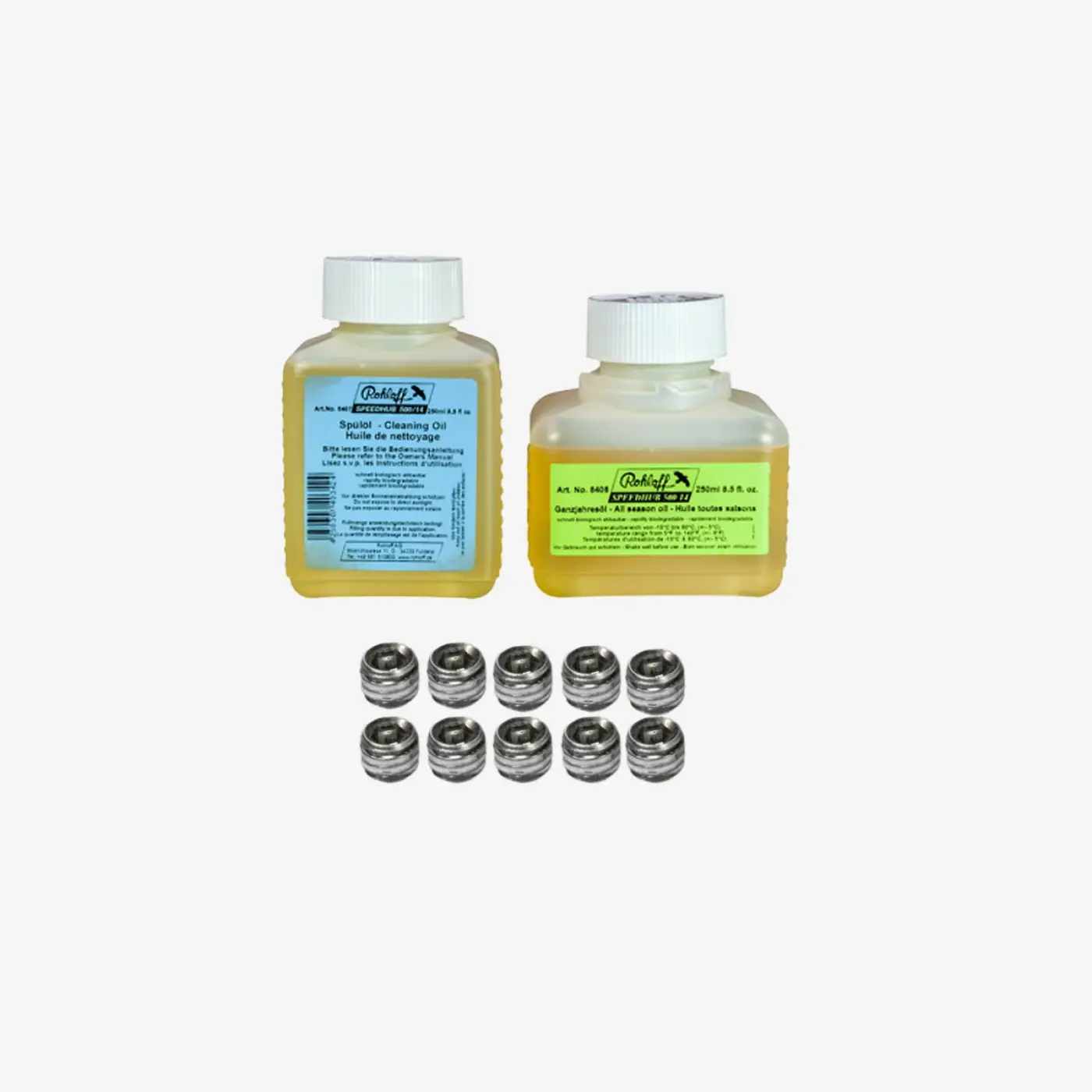 Rohloff - Oil of SPEEDHUB 500/14 250 ml-Set (All season + Cleaning Oil)+10x8205 (8409S) - Gear hub components (SKU: 8409S)