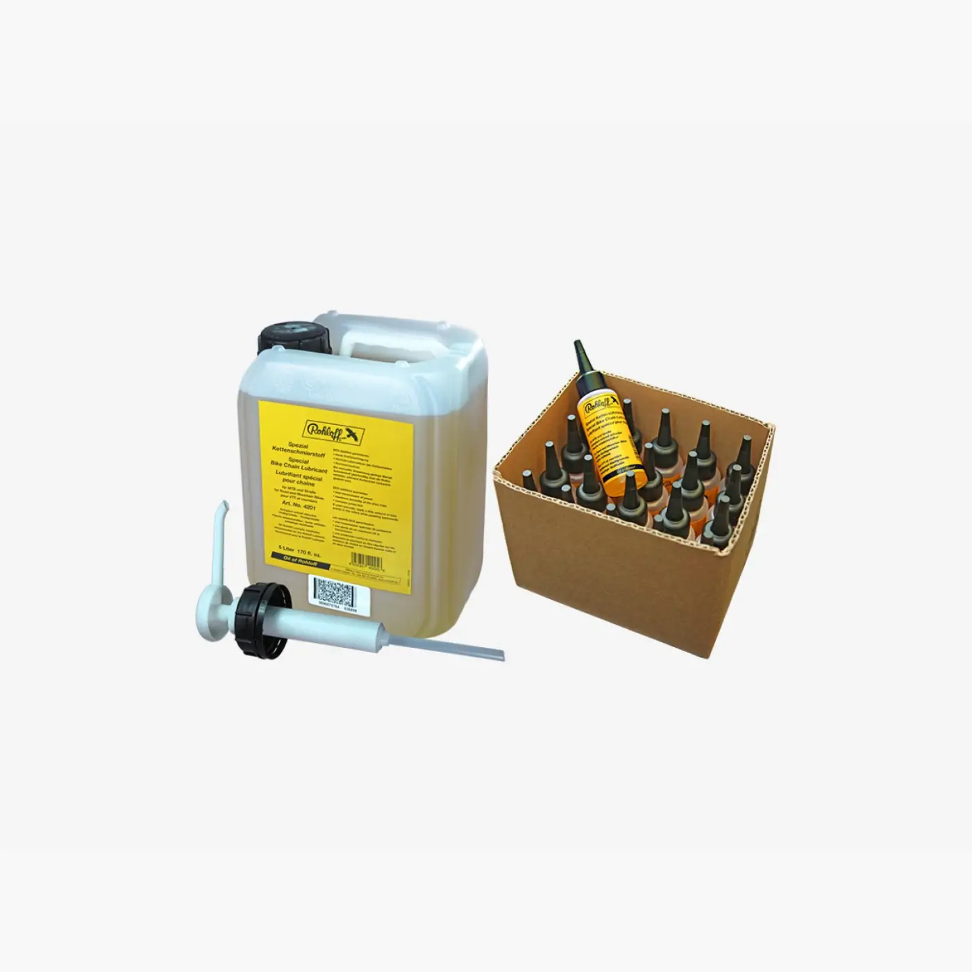Rohloff Oil set (20x50ml bottles, 1x5l can, 1xpump) - Karbantartás (SKU: 4400)